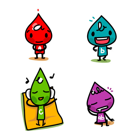 character of blood type illustration 026のイラスト素材
