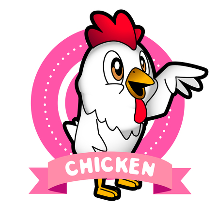 Vector illustration of Animals set Cartoon isolated on white background. Chickenのイラスト素材