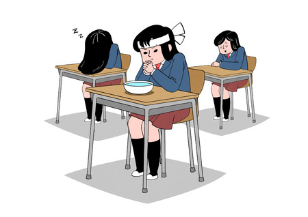 cartoon of students, celebrate last day at schoolのイラスト素材