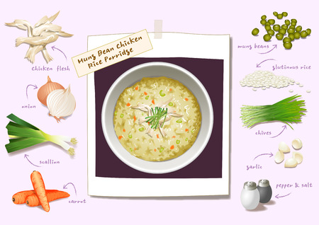A delicacy of summer in Korea. Chicken stew, good for improve our health.のイラスト素材