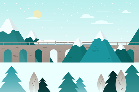 Flat design illustration. Natural landscape in the flat style.のイラスト素材