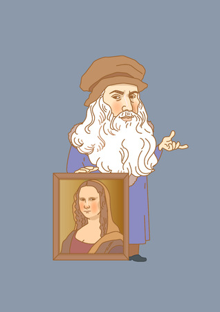 Vector - The great men in history. Famous historical figures caricature isolated in white. 084のイラスト素材