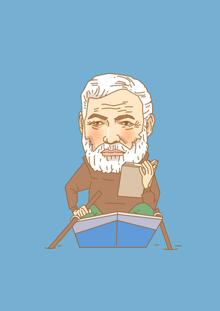 Vector - The great men in history. Famous historical figures caricature isolated in white. 089のイラスト素材