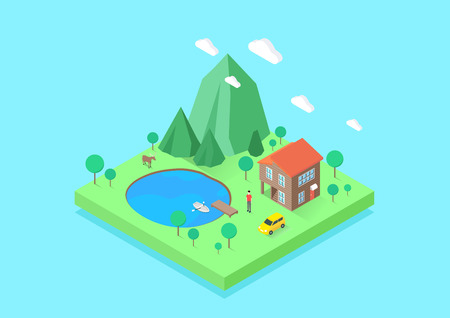 Vector - flat design for summer island. 011のイラスト素材