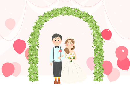 Vector - Self-wedding concept vector illustration. A couple in love.のイラスト素材