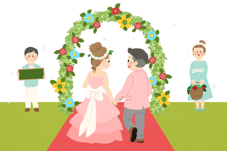 Vector - Self-wedding concept vector illustration. A couple in love.のイラスト素材