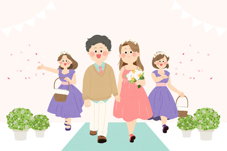 Vector - Self-wedding concept vector illustration. A couple in love. 015のイラスト素材