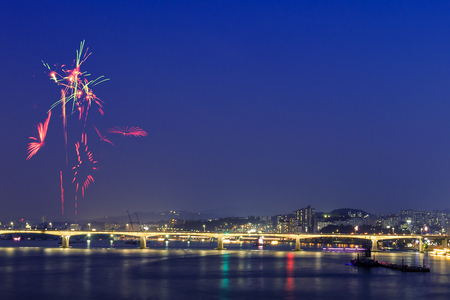 Seoul Firework festival in 2017, a magnificent fireworks extravaganza. 121の写真素材