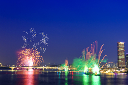 Seoul Firework festival in 2017, a magnificent fireworks extravaganza. 081の写真素材