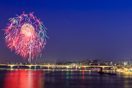 Seoul Firework festival in 2017, a magnificent fireworks extravaganza. 014の写真素材