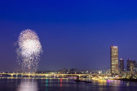 Seoul Firework festival in 2017, a magnificent fireworks extravaganza. 073の写真素材