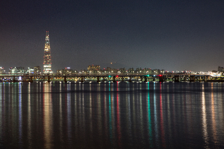 Night scene in Seoul, beautiful color light and outdoor photo. 033の写真素材