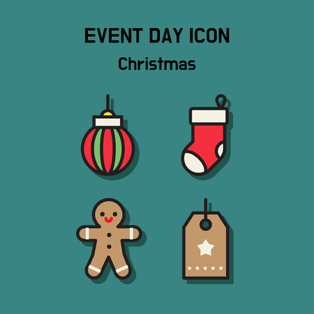 Event day icon set. Express all kinds of event as character icon set. 004のイラスト素材