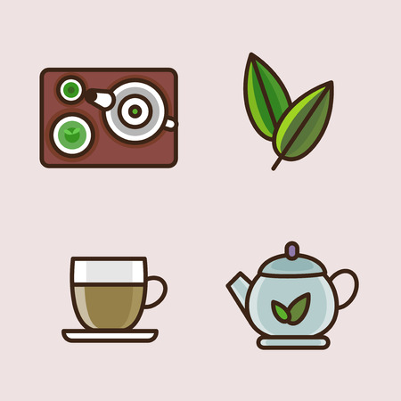 Vector- flat icon set. concept for honey bee, flowers, gift set, traditional food and so on.045のイラスト素材
