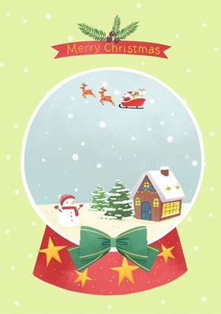 Vector - Card template with Christmas. Christmas concept frame designs 004のイラスト素材