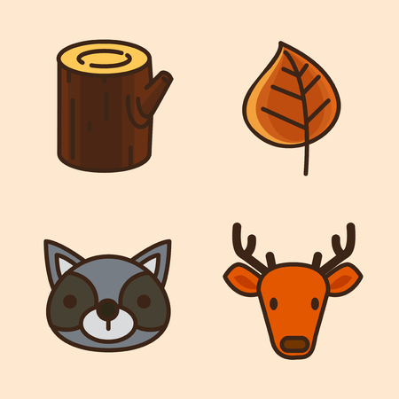 Vector- flat icon set. concept for honey bee, flowers, gift set, traditional food and so on. 032のイラスト素材