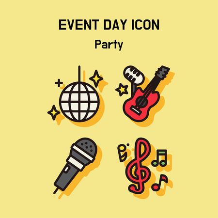 Event day icon set. Express all kinds of event as character icon set. 030のイラスト素材