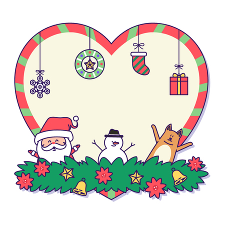Christmas banner illustration. Vector banners with Santa Claus and gold puppy isolated on white. 029のイラスト素材
