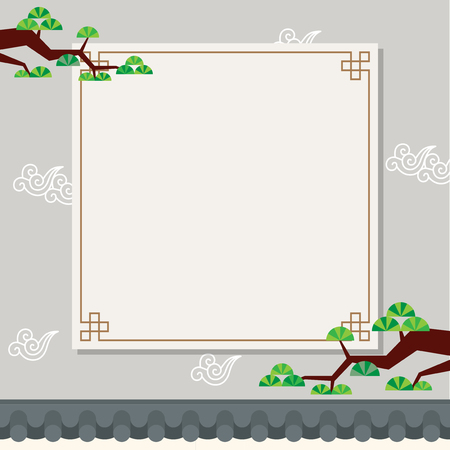 Illustration of a card template with treesのイラスト素材