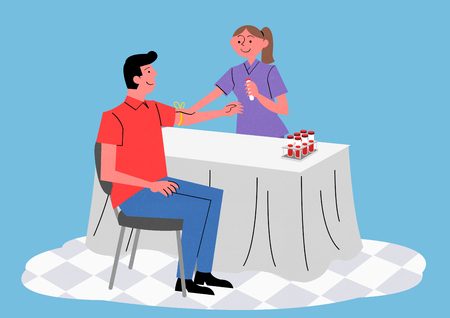 Illustration a doctor doing a medical examinationのイラスト素材