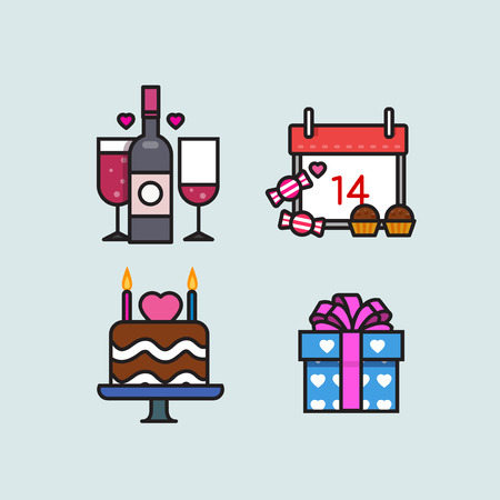 Set of Icon for Event or special days vector illustration. 001のイラスト素材