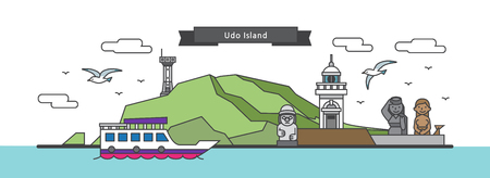 Vector - Korea tourist attraction in flat design illustration 005のイラスト素材