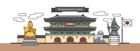 Vector - Korea tourist attraction in flat design illustration 021のイラスト素材
