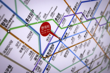 Korean subways RF photo, public transportation in Korea.の写真素材
