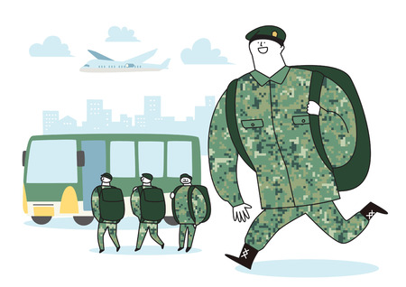 illustration of a cartoon military life 010のイラスト素材