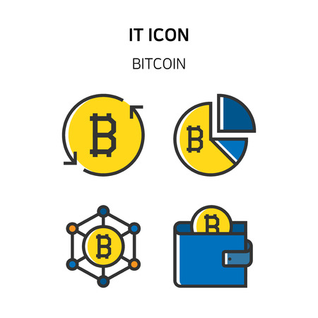 Set of Icon for eco energy, build, bitcoin and IoT industry. 043のイラスト素材