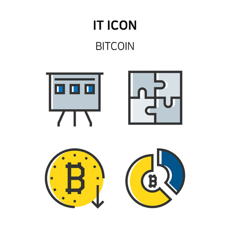Set of Icon for eco energy, build, bitcoin and IoT industry. 040のイラスト素材