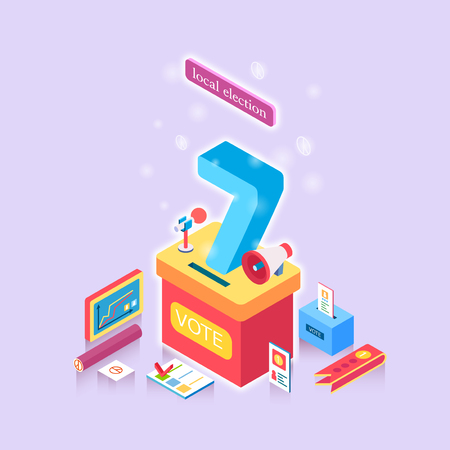 Concept for special day celebrations. 3D isometric illustration style. 006のイラスト素材