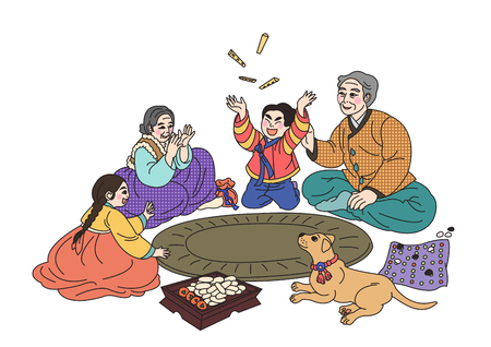 harmonious family Life, a lovely family vector illustration 006のイラスト素材
