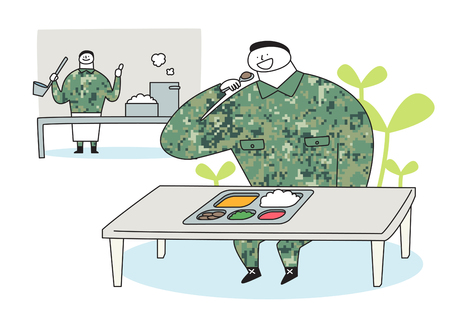 illustration of a cartoon military life 005のイラスト素材