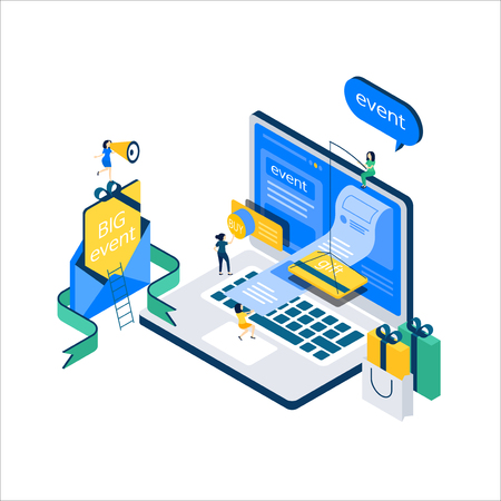 Vector - Flat 3d web isometric e-commerce, electronic business, online mobile shopping concept vector 007のイラスト素材
