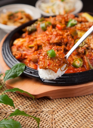 Korean food collection photo_Spicy Stir-fried Pork with Rice, spicy pork with rice 7の写真素材
