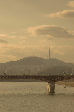 the City view, covered in dust. fine dusts covering up the air. 066の写真素材