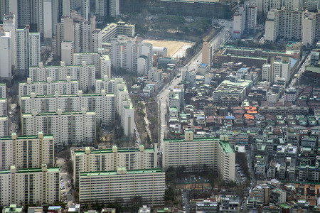 The top view of Seoul City, Korea.