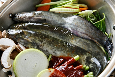 Spicy Korean style fish stew called Maeuntang