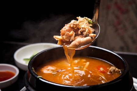 Korean cuisine Al Tang, spicy salted pollack roe stew