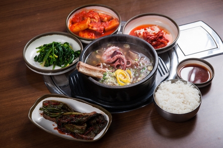 Korean cuisine Galbi tang, small octopus and rib stewの写真素材