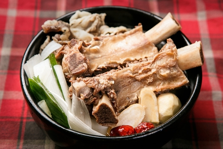 Korean cuisine Galbi tang, ginseng rib stew with vegetables