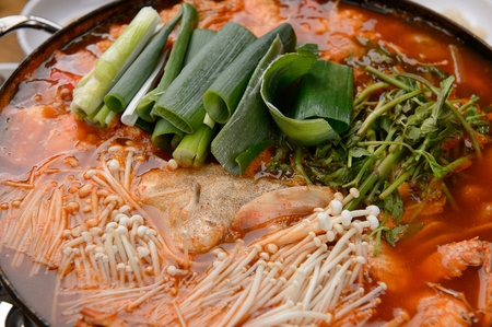 spicy Korean style fish stew called Maeuntangの写真素材