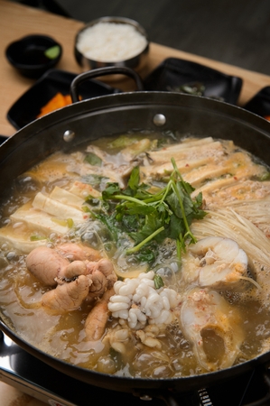 Spicy frozen pollocks hot pot, Korean cuisine Dongtae Jeongolの写真素材