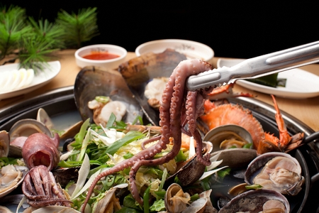 Seafood hot pot, Korean cuisine Jeongolの写真素材