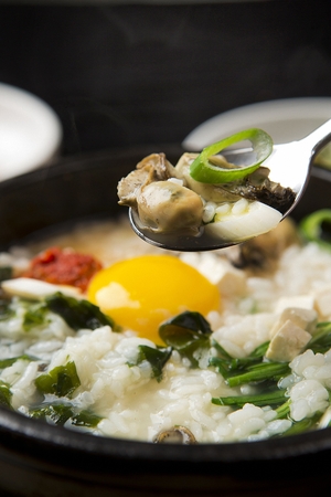 Oyster rice soup, Korean cuisine Oyster Gukbapの写真素材
