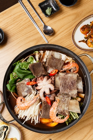 Beef rib hot pot, Korean cuisine Galbi Jeongolの写真素材