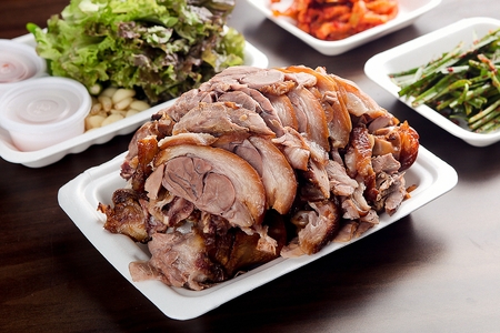 Korean cuisine jokbal, boiled pigs' feet for take-out