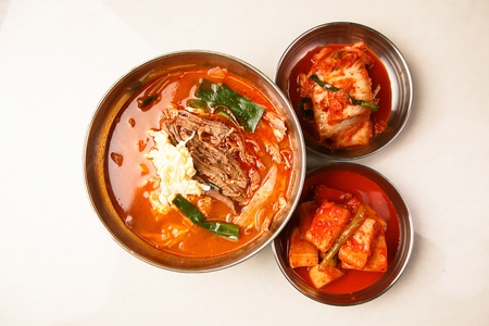 Spicy beef soup, Korean cuisine Yukgaejangの写真素材