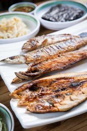Assorted grilled fish